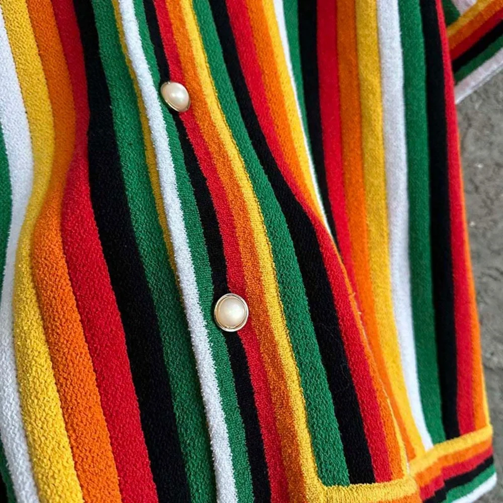 Casablanca  Striped Terry Short Sleeve Shirt